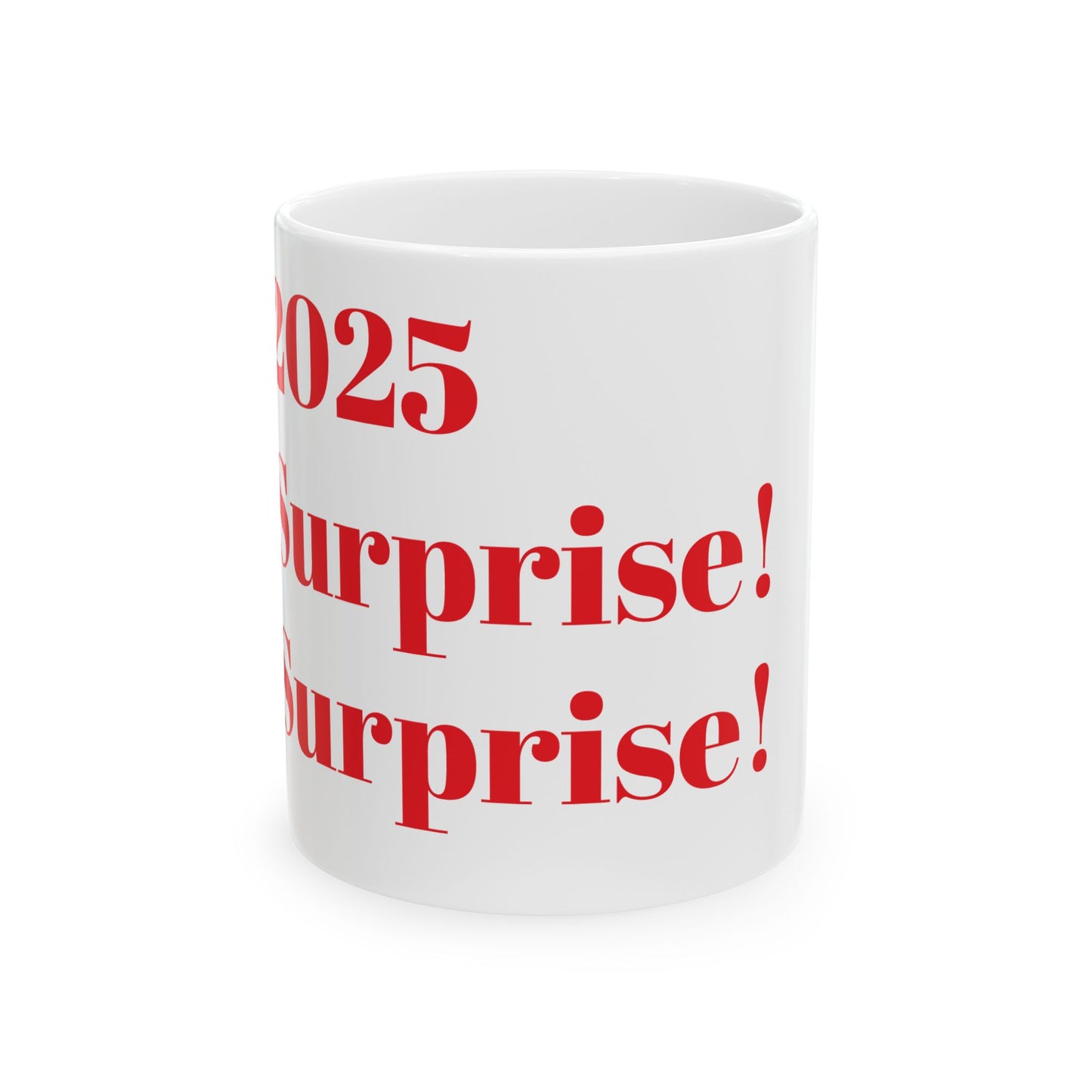 Cheerful Ceramic Mug - "Surprise!" Design - Perfect Gift for Celebrations