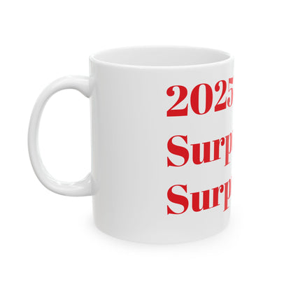 Cheerful Ceramic Mug - "Surprise!" Design - Perfect Gift for Celebrations