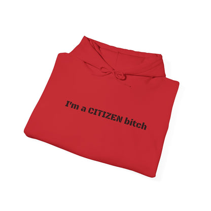 Patriotic Hooded Sweatshirt - I'm a Citizen Bitch Design, Unisex Hoodie